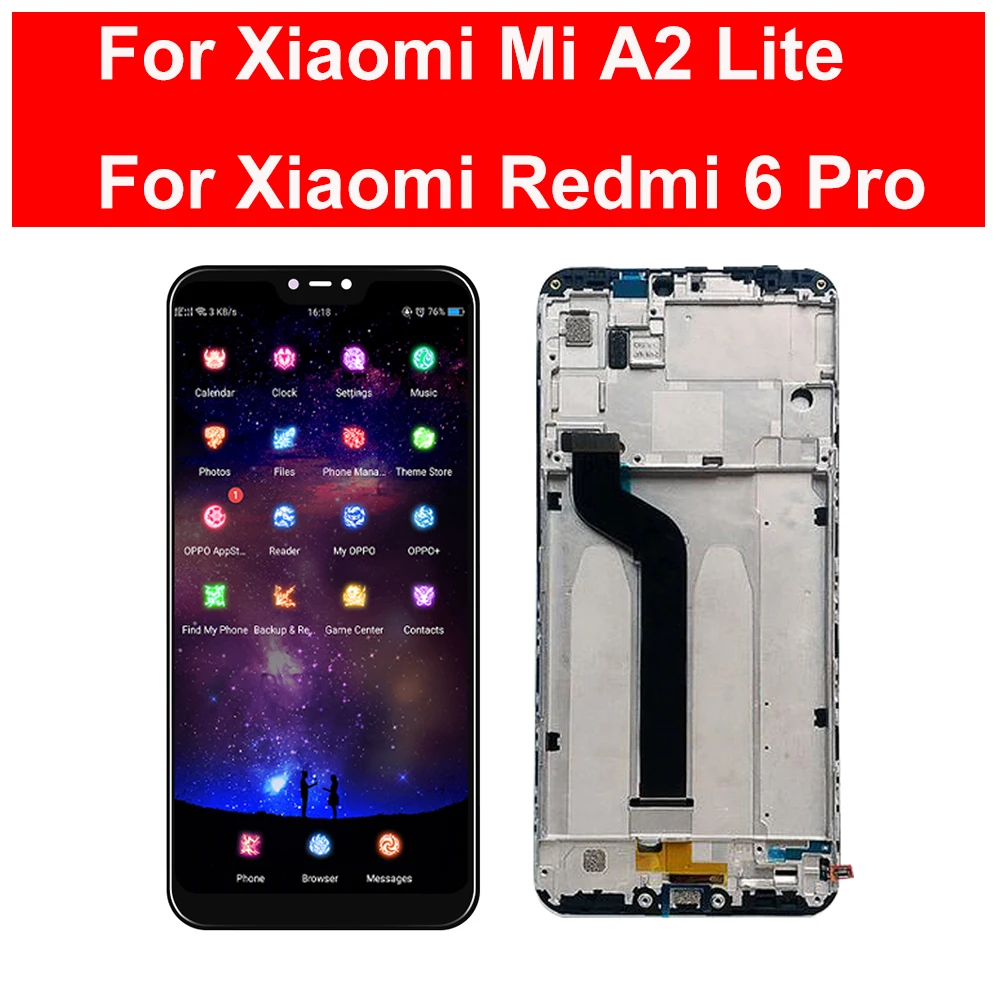 

LCD For Xiaomi Mi A2 Lite LCD Screen For Xiaomi Redmi 6 Pro LCD Display Touch Screen Digitizer Assembly Frame LCD Replacement