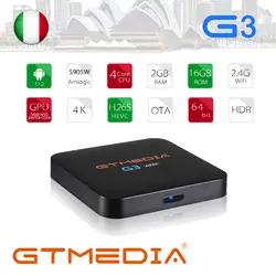 Оригинальная глобальная GTMEDIA G3 Смарт ТВ коробка 4 K Android ТВ 7,1 со сверхвысоким разрешением Ultra HD, 2G/16G WI-FI Google Cast Netflix IP ТВ Декодер каналов