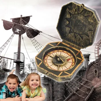 

New Nautical Compass Pirate Captain Costume Toy Halloween Party Cosplay Decoration Unique ABS Design Portable Kids Gift