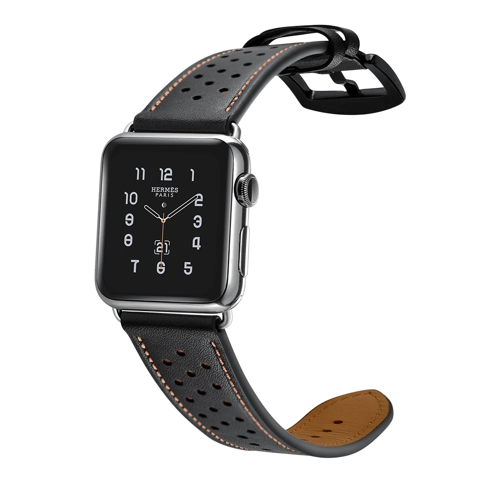

Genuine Leather Watch Strap for Apple Watch Band Hole section Vintage Horse Watch Band for Apple Watch Bands 42mm and 38mm