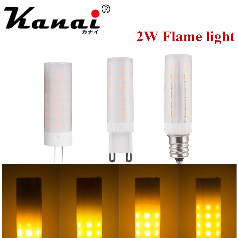 

2PCS G4 G9 E14 2835SMD 36leds Flame Effect Three Flame Modes Flickering Flame Bulb for Christmas Halloween Patio Decorative Lamp