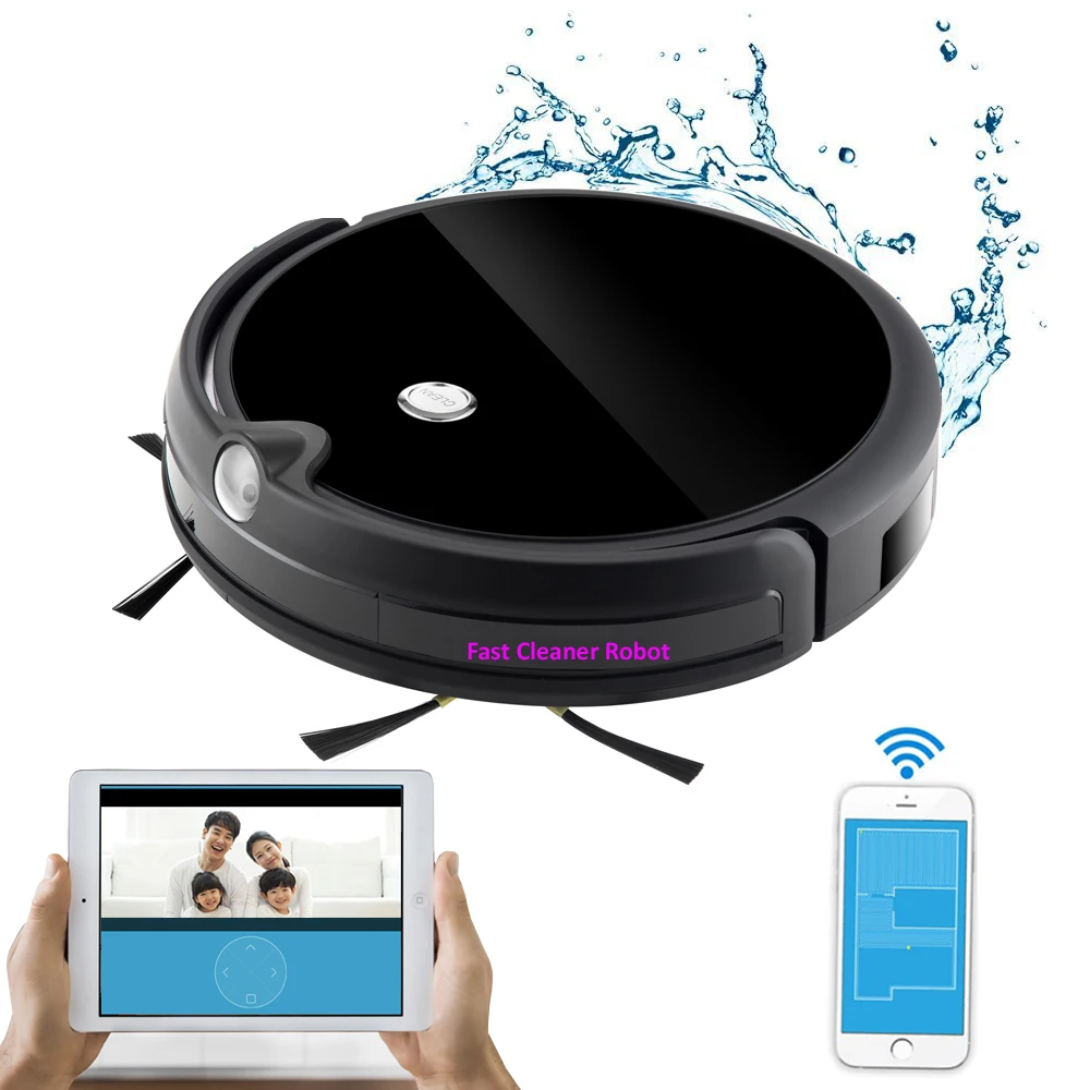 FBA Warehouse Smartphone Control Automatic Robot Vacuum Cleaner With Camera,Smart Gyroscope