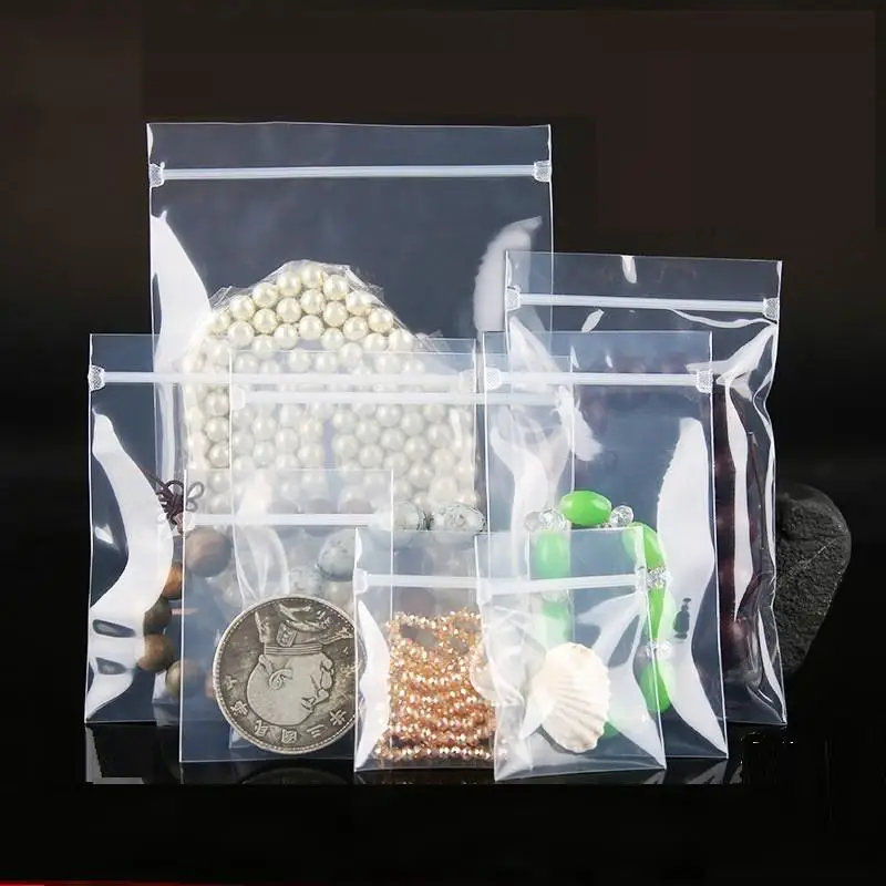 

[4Y4A] 100pcs/Lot PPE jewelry bagthick ziplock bag Accept customized logo pack transparent