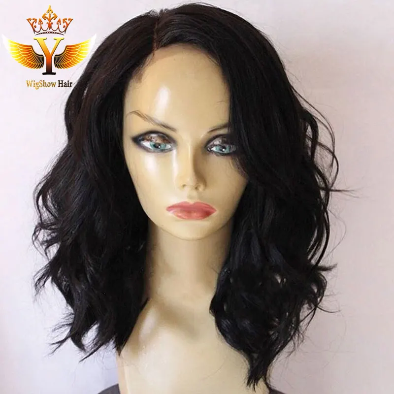 Layered Human Hair Short Bob Wig For Black Women Glueless Lace Front