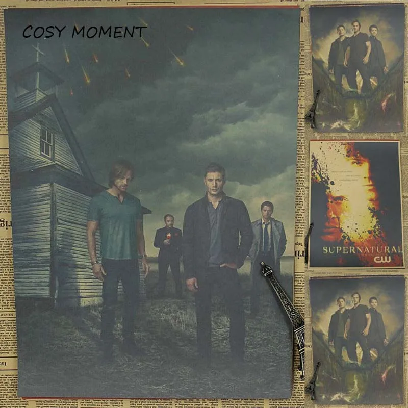 

COSY MOMENT Supernatural Poster American drama Vintage Kraft Poster Retro Cafe Bar Art Wall Decoration Poster QT351