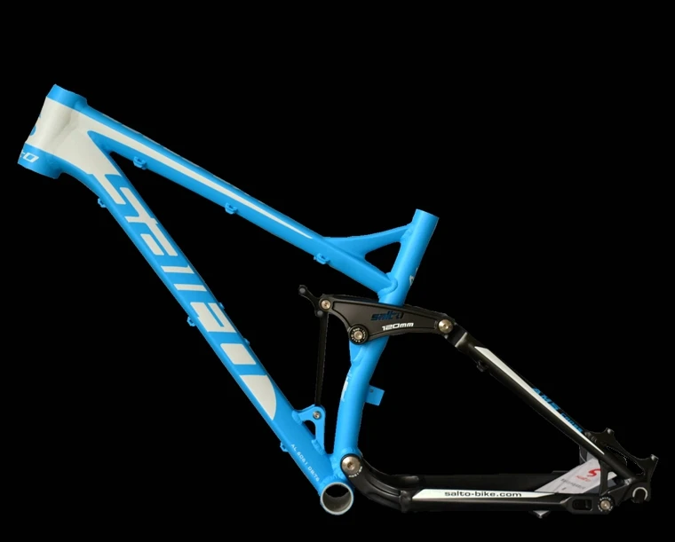 Best SALTO Full Suspension Frame Mountain Bicycle Shock Absorber Frame 26ER Aluminum Alloy Soft Tail Downhill Bicicleta Cadre Parts 11