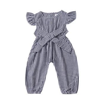 

New Plaid Baby Girl Romper Summer Onesie Baby Clothes for Girls Toddle Jumpsuit with Bow Newborn Baby Rompers Infant Costume