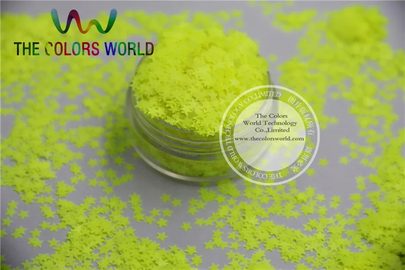 

Solvent resistant Sparkles- Neon Yellow Color Stars-shaped Glitter Confetti for Nail Polish and DIY decoration 1Pack =50g
