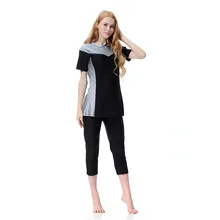 Женский мусульманский купальный костюм с шапкой с принтом купальник Женская пляжная одежда