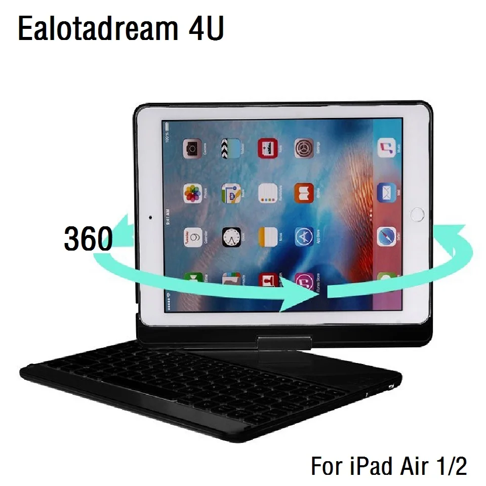 Вращение на 360 градусов для iPad Air 1 2 чехол клавиатуры беспроводной Bluetooth со
