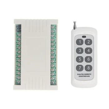 

500m 8CH 8 CH Wireless Remote Control LED Light Motor Switch DC 12V 24V Relay Output Radio RF Transmitter & 315/433 MHz Receiver