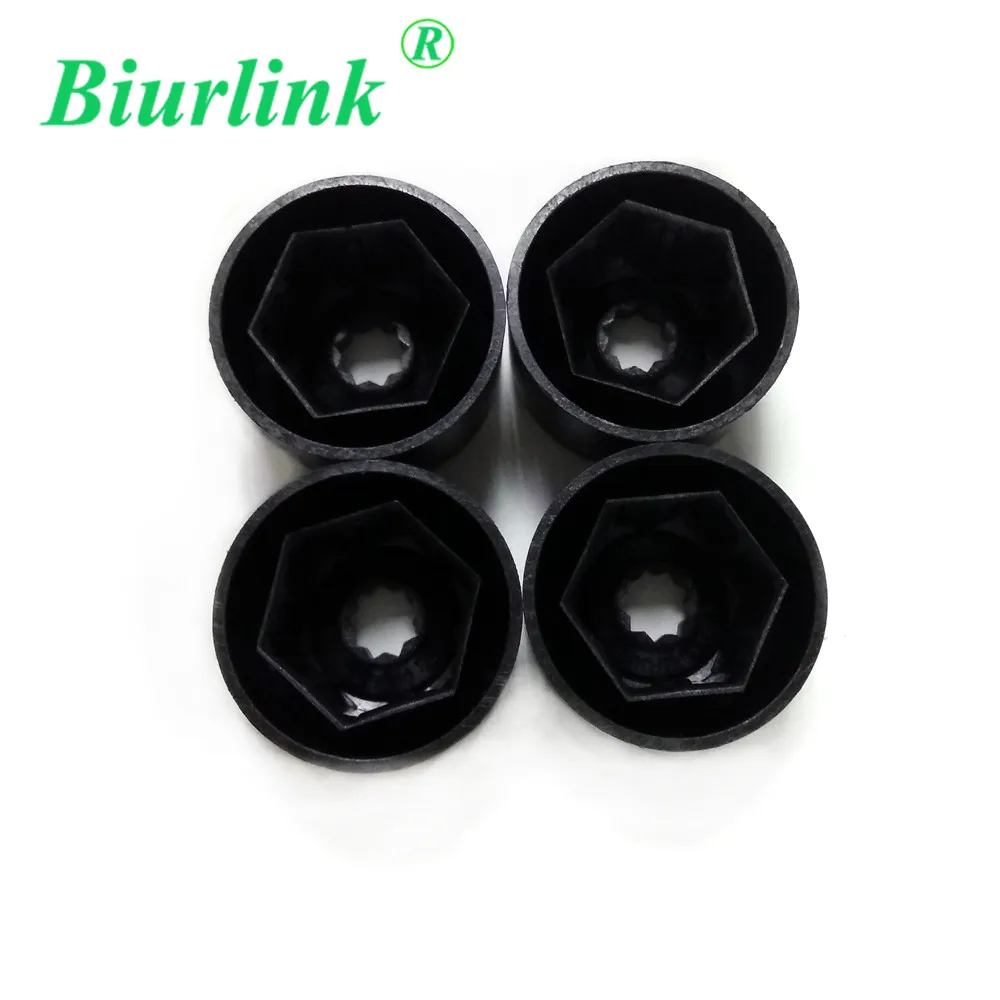 Biurlink 4pcs 17mm Black Wheel Bolt Caps Nut Covers For Volkswagen Golf Mk4 Bora Passat Nuts