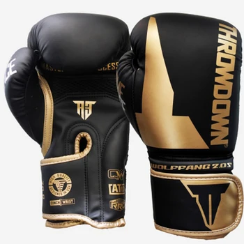 

Adult leather boxing gloves professional training fight boxing style three
