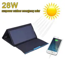 28W 5V 2.4A Voltage Regulator Folding Solar Panel Battery Charger Portable Dual USB Output High Efficiency Solar Panel Powerbank