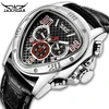 Jaragar Men's Sport Watches Racing Design Geometric Triangle Watch Men Genuine Leather Strap Watches  Male Automatic Wrist Watch ► Photo 1/6