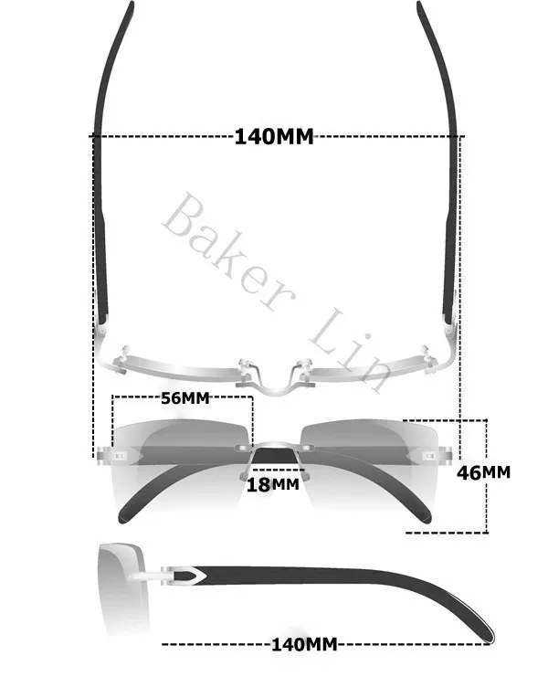 Cartier Rimless T8100928 Original Black Buffalo Horn Sunglasses in Gold Brown Lens (1)
