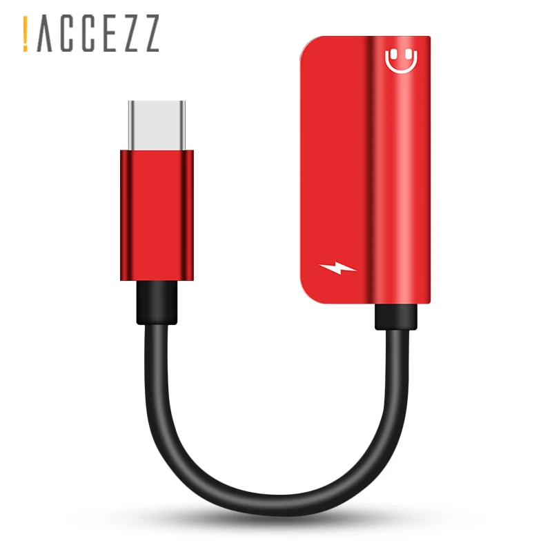 

!ACCEZZ 2 in 1 USB Type C Adapter 3.5mm Jack Earphone Aux Connector For Xiaomi 6 8 Mix2 Huawei P20 Charger Audio Cable Splitter