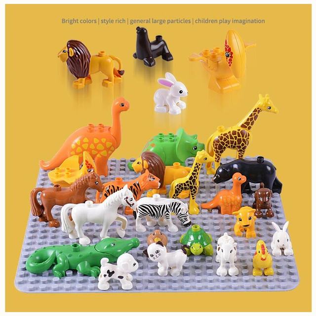 Animal Series Model Figures Big Building Blocks Animals Educational Toys for Kids Children Gift Compatible Duploed Kids Gifts