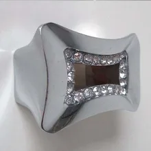 32MM shiny silver kitchen cabinet handle bright chrome drawer pull glass crystal cupboard dresser furniture handles