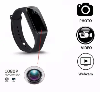 

HD 1080P Bracelet Camera Mini Camera Wristband 14.2 Million Pixels Lens Camera Wearable Device Micro Cam pk sq8 sq9 sq11 T189