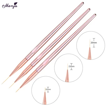 

Monja Nail Art Champagne Acrylic Stripes Lines Liner Drawing Brush French Flower Grid Painting Pen 3D DIY Manicure Tool