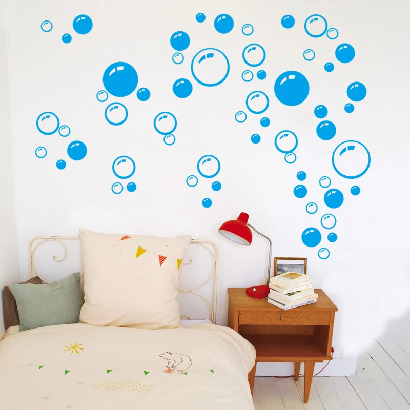 

Bubbles Circle Bathroom Decorative Wall Stickers For Window Glass Pattern Decorations Home Wallpaper Mural Decals Decor Wall Art