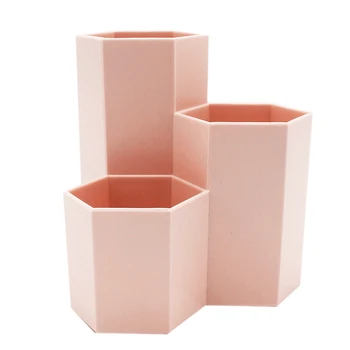 

1Pc Novelty Hexagon Pencil Pen Holder Desk Storage Box Organizer Business Desktop Stationery Office School Gift