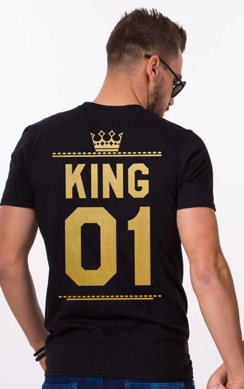 King queen футболка с буквенным принтом пара короткий рукав О-образным вырезом свободная футболка Летняя женская футболка топы Camisetas Mujer
