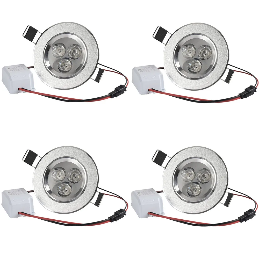 

4PCS/Lot 3W LED Ceiling Down Light Energy Saving LED Bulb Warm White/Cold White AC85~265V Recessed Ceiling Lamp Fixture