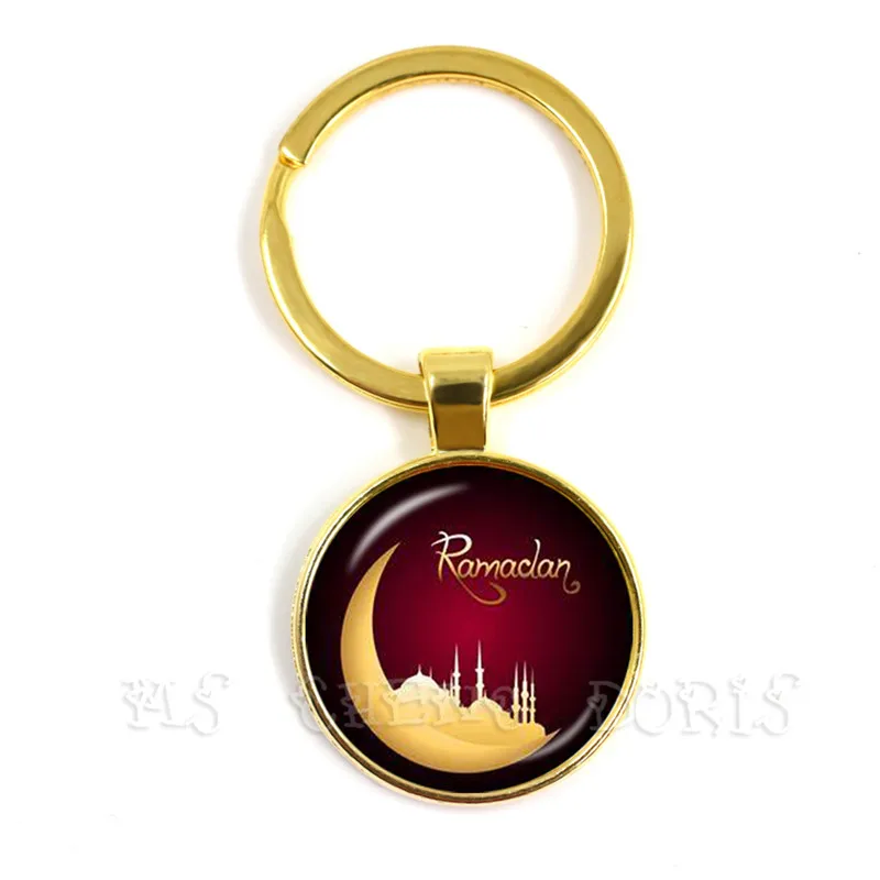 

Happy Ramadan Keychain 25mm Glass Dome Cabochon Keyholder Arabic Muslim Islamic God Allah Keyring Jewelry Gift For Friends