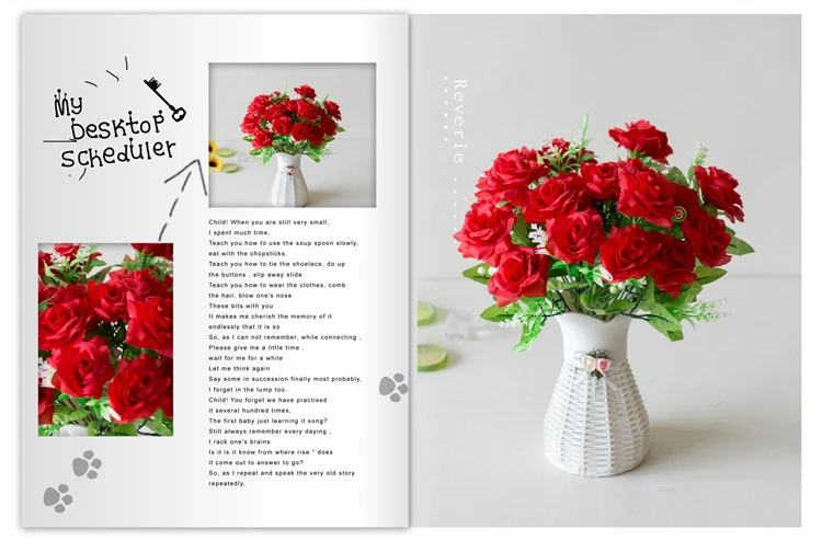 Meldel Искусственные цветы 30 см Высокое качество шелка с цветочным рисунком розы Букет для вечерние дома Свадьба Искусственный цветок для декорирования ветви