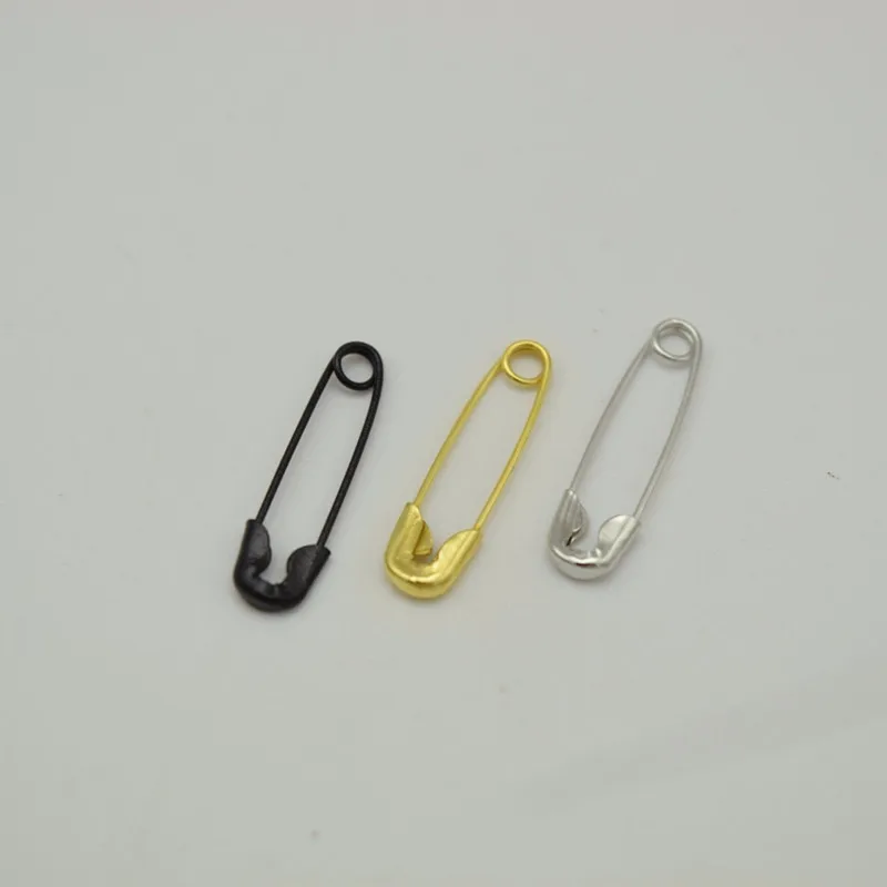 

2000 Pcs Three Color Silver Black Gold Mini Nickel colors Safety Pins 4/5'' Length (18mm) Wholesales for Garment Hang Tag
