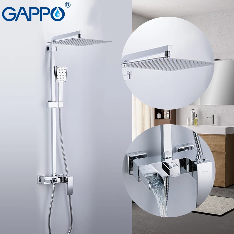 

GAPPO Bathroom Shower Faucet Set Torneira Mixer Bathtub Tap Bath Shower Tap Waterfall Shower Head Mixer