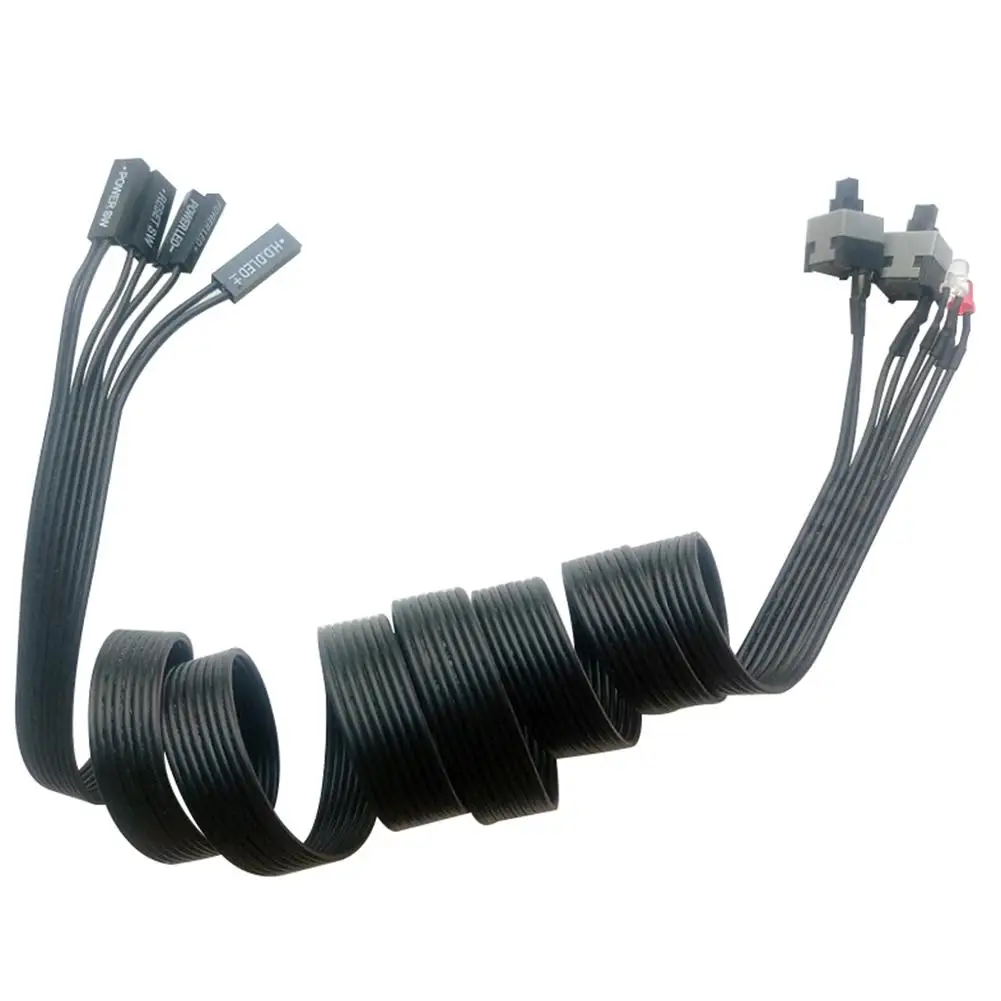 

60cm Motherboard Red Green LED Light PC ATX Power Supply Reset Switch Cable