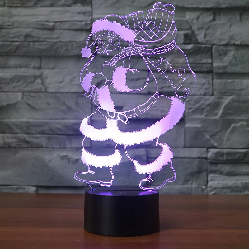 2019 NEW 7 color Touch changing 3D Lamp Santa Claus gift for children Led Night light Furniture Decorative lamp kids | Освещение