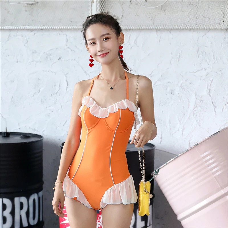 

Plus Size Swimwear Ladies May Biquine Baths One Piece Beach Woman Suits Bath 2019 Swimming Clothes For Women Japanese Lace Sexy