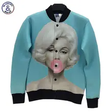 2017 Mr.1991INC High quality Marilyn monroe print jacket men/women windbreak coat classic marylin pattern autumn outwear