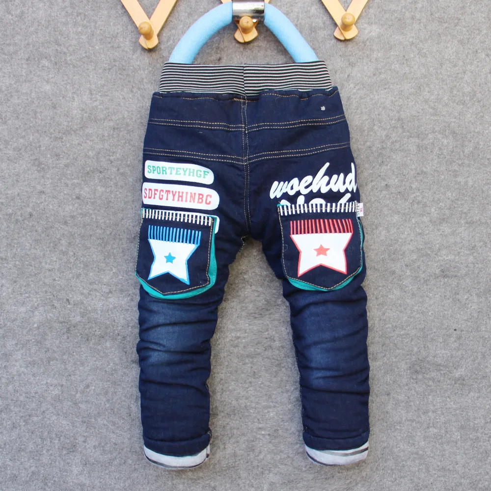 Kids Jeans Long Pants baby Boys Girls Children jeans trousers Elastic Waist  Drawstring 2-6T Winter/ Autumn