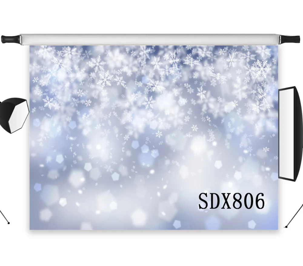 

LB Polyester & Vinyl Christmas Snowflake Bokeh Dreamy Backdrops Background For Photography Studio Backdrop Photo Props Decor