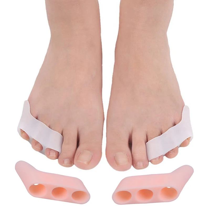 1Pair Silicone Gel Bunion Splint Toe Corrector Toe Separator Spreader Overlapping Spreader Protection Foot Care Massager