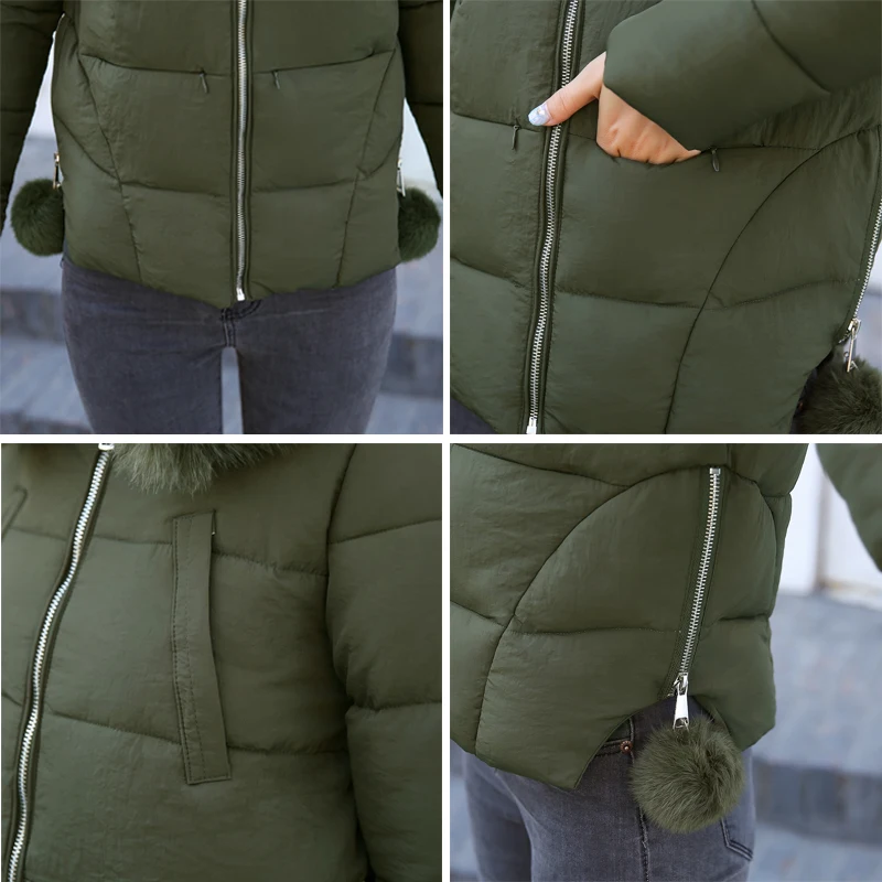 2019 New Arrival Winter Jacket Women Hooded Cotton Padded Short Female Coat Women Parka Solid Ladies Casaco Feminina Inverno