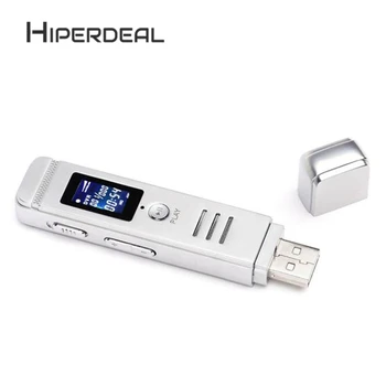 

HIPERDEAL 8GB USB LCD Screen Digital Audio Voice Recorder Dictaphone MP3 Player Sliver Support Multi-language USB 6Sp5