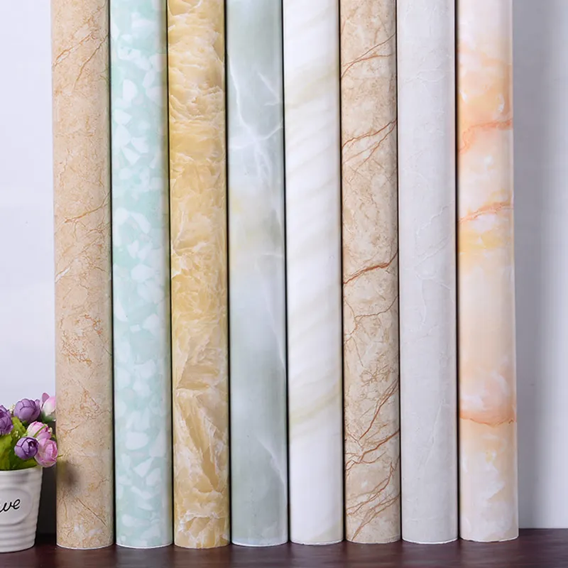 

Simulation marbling PVC self-adhesive wallpaper TV backdrop stickers refurbished furniture cabinets thickened waterproof -40z