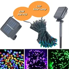 2 шт./компл. Лампы на солнечных батареях строка 22 м 200 светодиодные Фея Строка солнечного света Мощность Наружное освещение Водонепроницаемый для украшения сада