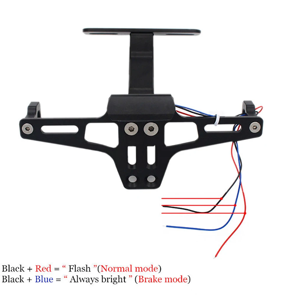 Держатель номерного знака мотоцикла кронштейн крыло Универсальный алюминиевый задний держатель номерного знака мотоцикла с светодиодный подсветкой