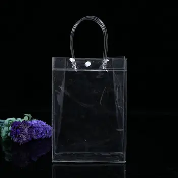 

eTya Transparent Eco Shopping Bag Waterproof PVC Folding Grocery Bag Organizer Tote Handbags Case Toiletry Bathing Bag