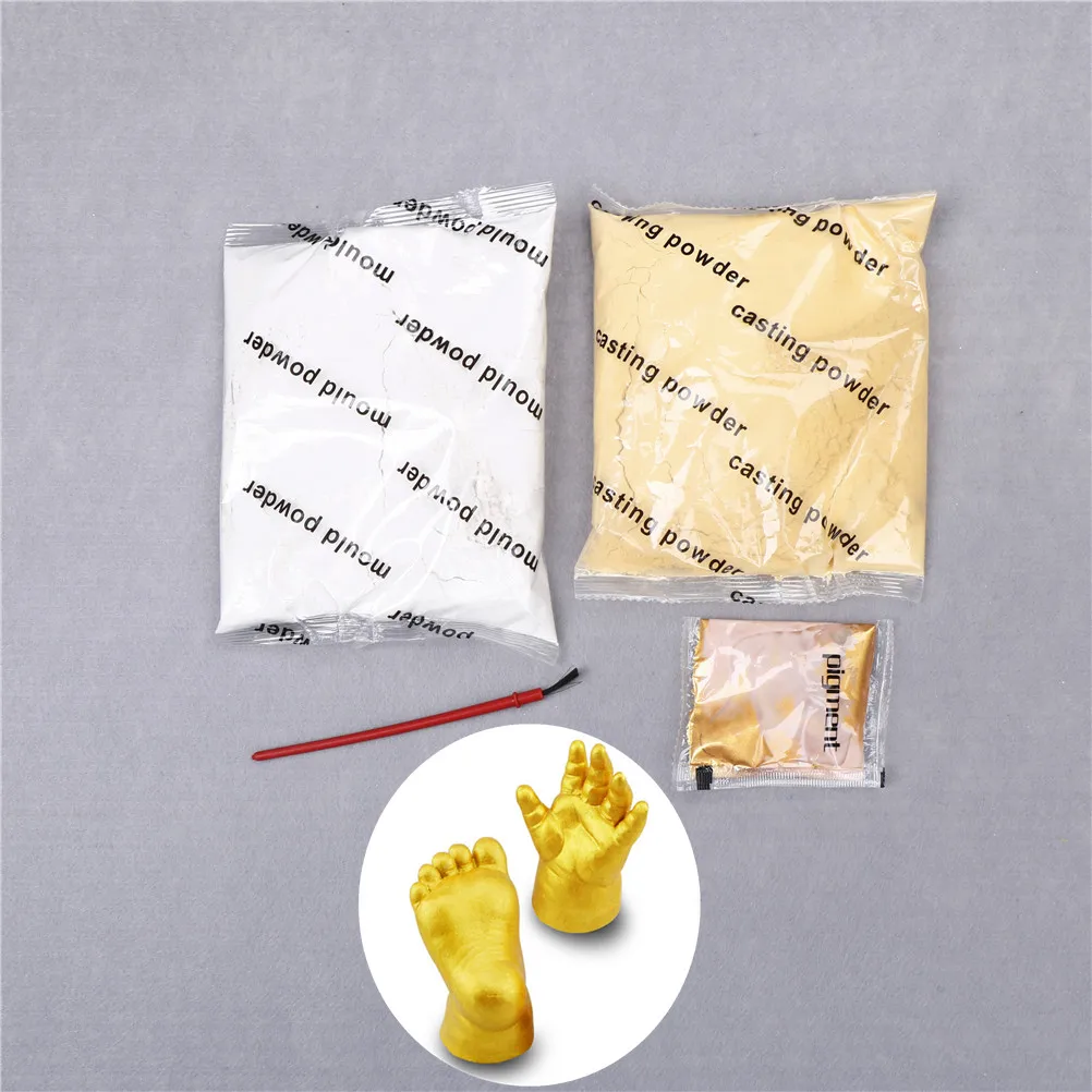 1 Set 3D Plaster Handprints Footprints Baby Hand & Foot Casting Mini