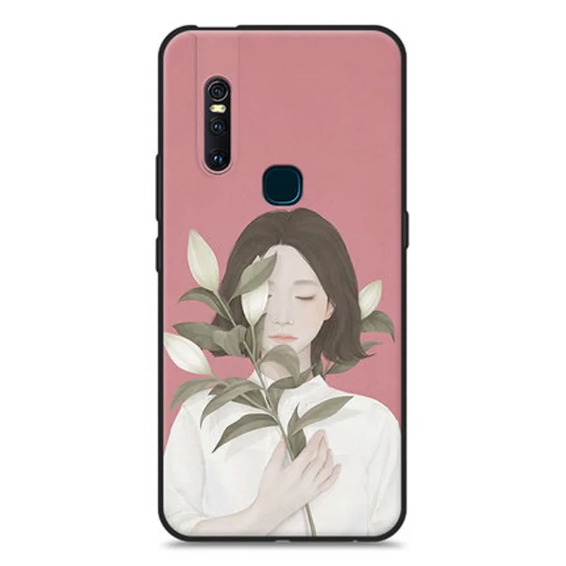 Чехол для vivo V15 роскошный мягкий ТПУ чехол с цветочным рисунком V 15 V1831T задняя
