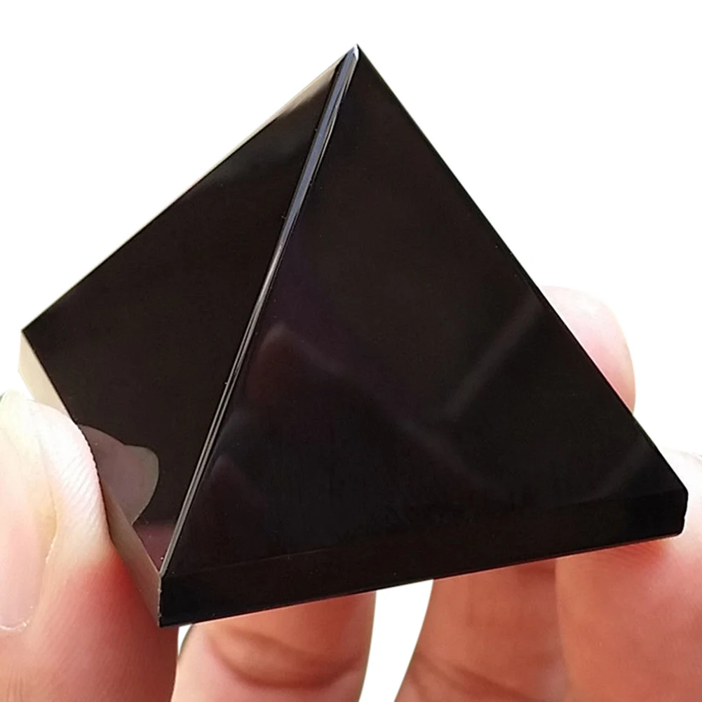 Natural Black Obsidian Quartz Crystal Gift Home Decor Pyramid Healing Crafts QJS Shop | Дом и сад