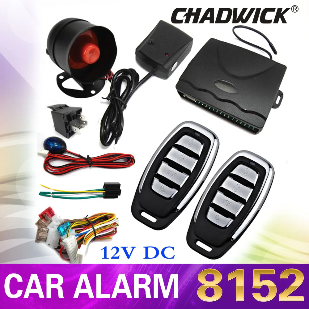 

One Way Auto Car Alarm Systems Central Door Locking Security Kit Remote Control Siren Sensor for car 12V universal 8152 CHADWICK